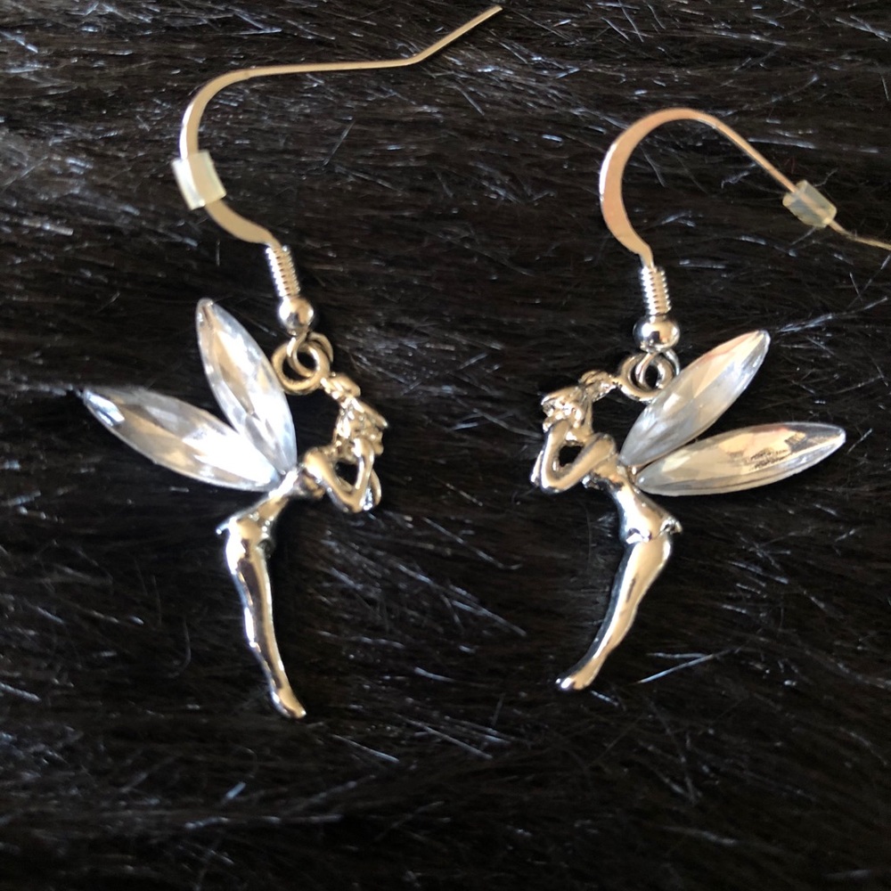 Vintage Sterling Silver Fairy Earrings